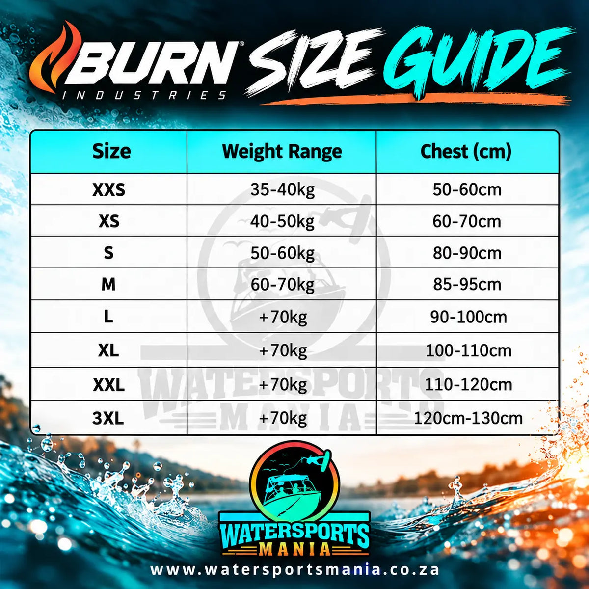Burn Ski Vest Black Neoprene Burn