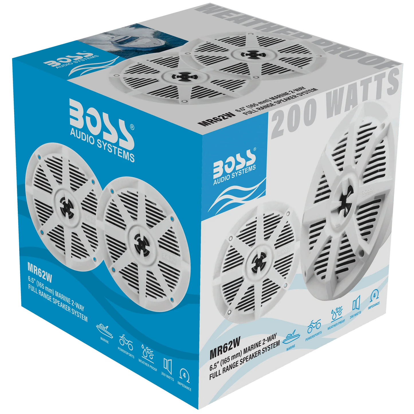 Boss Audio Speakers 200W Pair MR62W WaterSports Mania