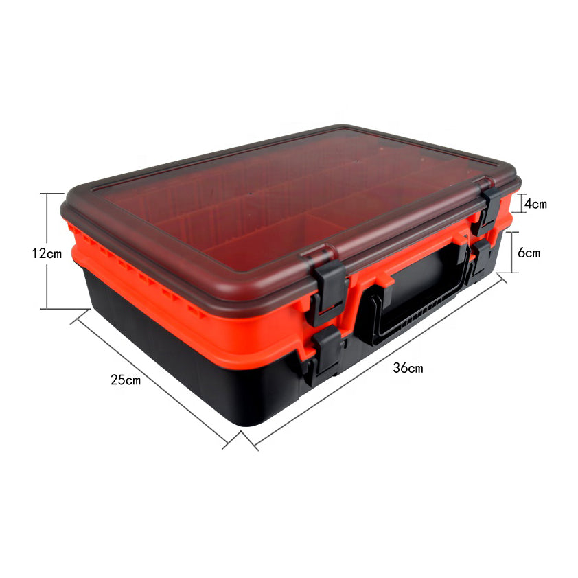 XL FISHING TACKLE LURE BOX WITH SECURE-LOCKING