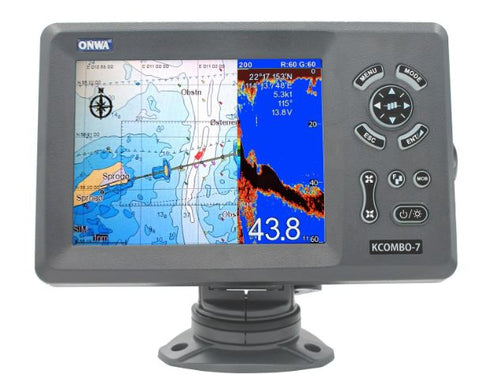 ONWA 7" GPS Chartplotter w/ Fishfinder - KCombo-7