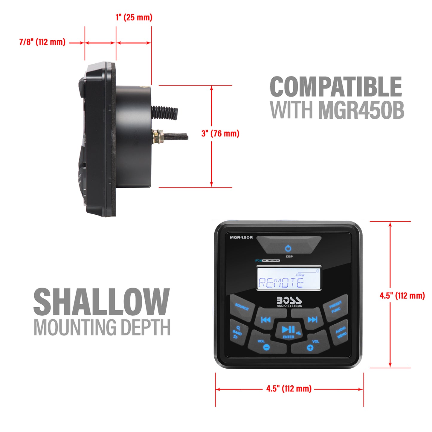 BOSS Audio Systems MGR420R Marine Wired Remote Control