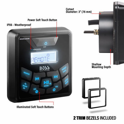 BOSS Audio Systems MGR420R Marine Wired Remote Control