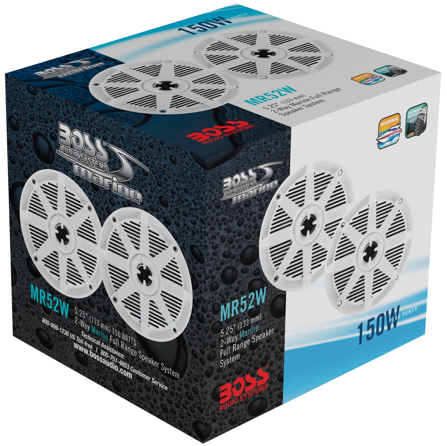 Boss Audio - 5.25" 2-Way 150W  Full Range Speakers MR52